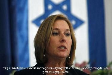 LSM Afrika Selatan: Tangkap Tzipi Livni Atas Kejahatan Perang Gaza