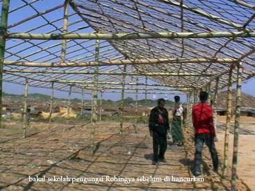 Oknum Keamanan UNHCR Hancurkan Sekolah Pengungsi Rohingya