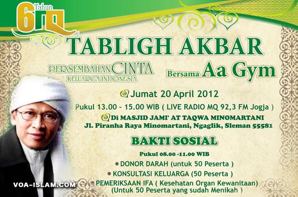 Tablig Akbar & Bakti Sosial AA Gym ''Persembahan Cinta Keluarga Indonesia''