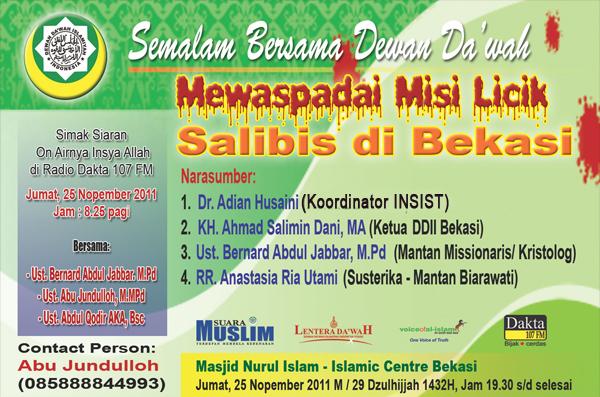 Kajian ''Mewaspadai Misi Licik Salibis'' Bersama Mantan Misionaris & Biarawati