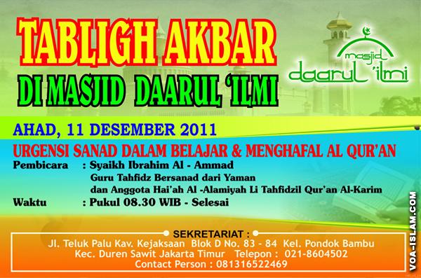 Tabligh Akbar 'Urgensi Sanad dalam Belajar & Menghafal Al-Quran' bersama Syaikh  Ibrahim Al-Ammad dari Yaman