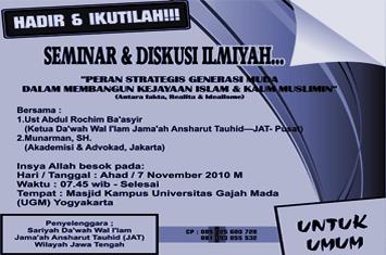 Seminar & Diskusi Ilmiah 'Generasi Muda Membangun Kejayaan Islam'
