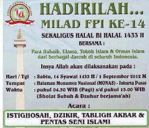 MIlad FPI ke-14: FPI Akan Gelar Halal Bihalal di Monas