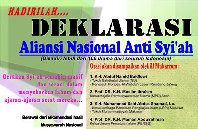 Hadiri Deklarasi 20 April di Bandung: Aliansi Nasional Anti Syiah
