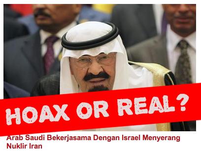 Heboh Berita Hoax, 'Arab Saudi & Israel Bersekongkol Hantam Iran'