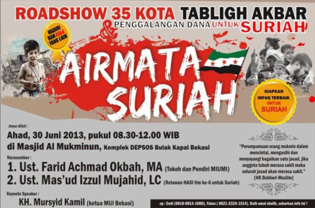 Roadshow & Tabligh Akbar 'Air Mata Suriah' Plus Galang Dana Peduli Suriah