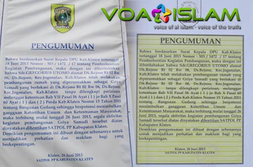 Tempat Ibadah Ilegal Griya Samadi di Klaten Akhirnya Disegel Satpol PP