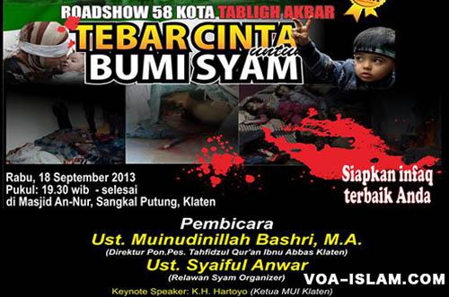 Hadirilah Tabligh Akbar & Penggalangan Dana untuk Bumi Syam di Klaten