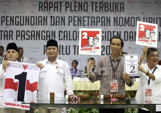 Prabowo-Hatta Nomor 1, Jokowi-JK Nomor 2