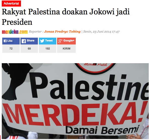 Jokowi Eksploitasi 'Kemerdekaan Palestina' Demi Kemenangan PDIP Pembela Syiah Ini