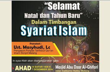 IKUTI! Kajian Akbar '''Selamat Natal & Tahun Baru' dalam Timbangan Syariat Islam'' di Malang