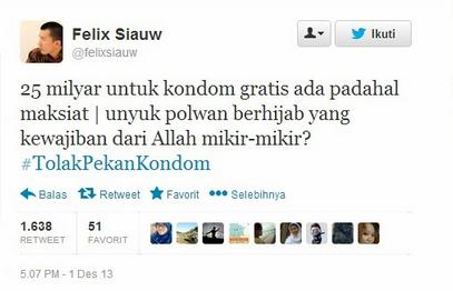 Felix Siauw: 25 Milyar untuk Kondom Gratis, Kalo Jilbab Polwan??