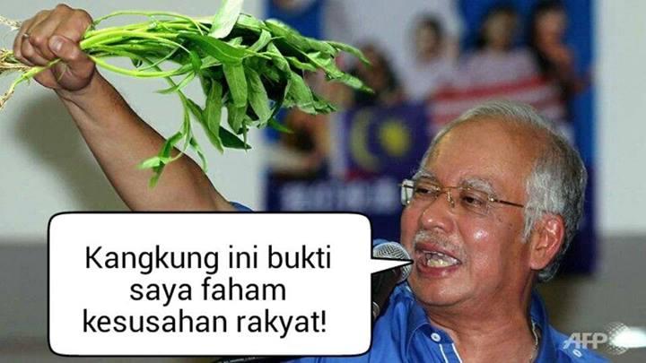 Lucu, Pernyataan Najib Soal Kangkung Jadi Bahan Ejekan 