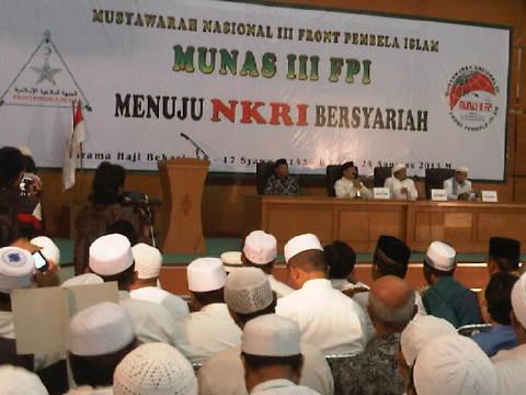 Munas III FPI di Wisma Haji Bekasi Dibuka Menteri Agama Suryadarma Ali