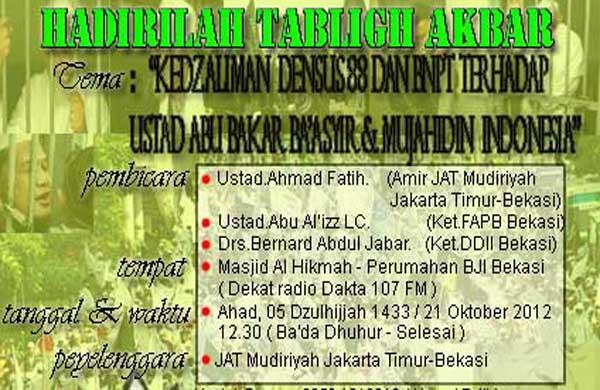 Tabligh Akbar: Kezaliman Densus 88 & BNPT Terhadap Ustadz Ba'asyir