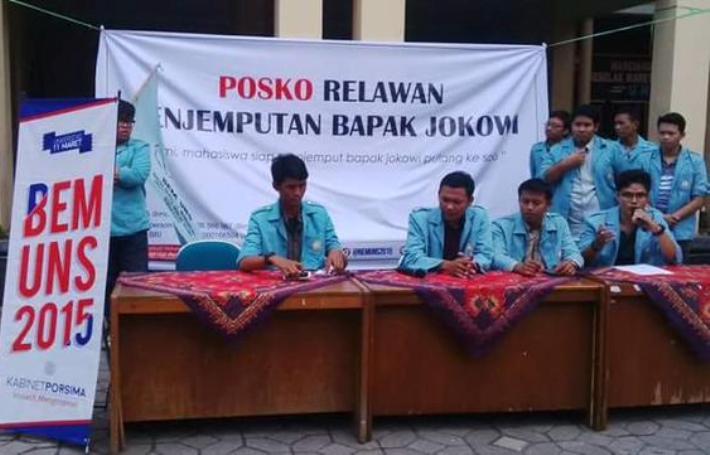 Posko Relawan Penjemputan Pulang Jokowi Didirikan BEM UNS Surakarta