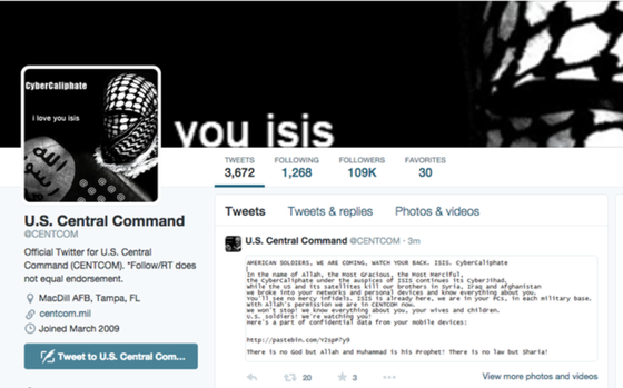 Simpatisan ISIS Retas Akun Twitter dan YouTube Milik Komando Pusat AS