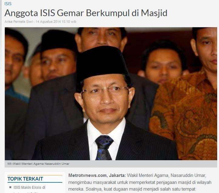 Judul Berita Metro TV 'Anggota ISIS Gemar Berkumpul di Masjid', Dinilai Wajar, Tapi...