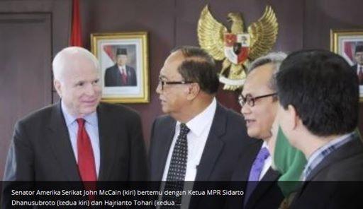 Yang Luput Dari Media : Pertemuan Rahasia McCain dengan Ketua MPR Sidarto Danusubroto