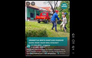 Orang Tua Minta Bantuan Damkar Bawa Anak Agar Mau Disunat
