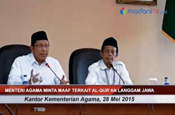 Video: Menteri Agama Minta Maaf Terkait Qira'ah Al-Qur'an dengan Langgam Jawa 
