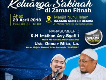 Hadiri, 'Menjadi Keluarga Sakinah di Zaman Fitnah' Bersama Ust. Oemar Mita