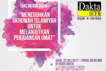 Hadirilah Taklim Bulanan Dakta Bersama Ust Muhammad Alkhathath