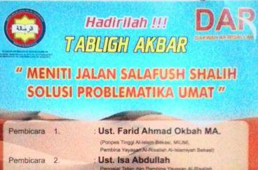 Hadirilah!! Tabligh Akbar ''Meniti Jalan Salafush Shalih Solusi Problematika Umat''