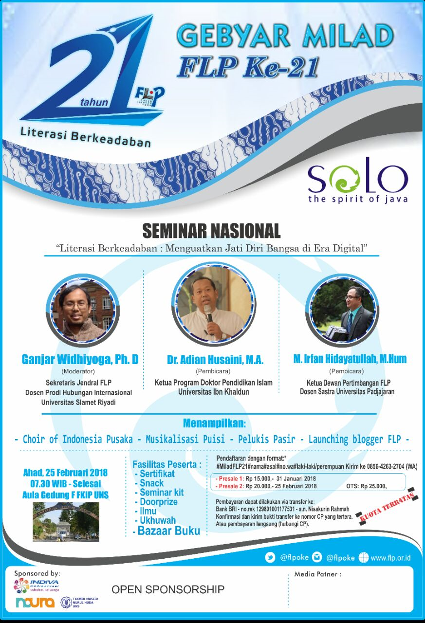 Milad ke 21 FLP Gelar Seminar Literasi di Solo