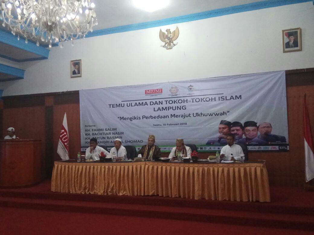 MIUMI Serukan Persatuan Dihadapan Ulama dan Tokoh Islam Lampung