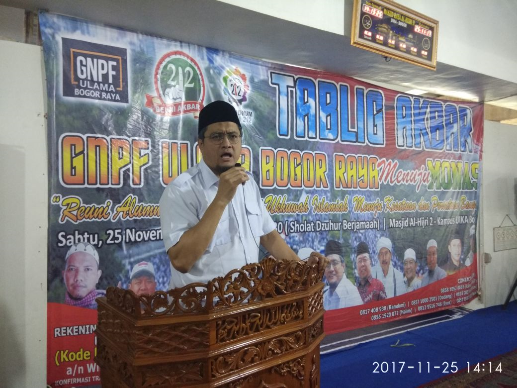DDII Bogor: Aksi 212 Karunia Allah untuk Umat Islam