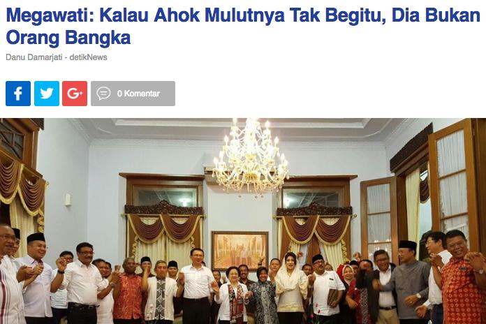 Pernyataan Lembaga Adat Melayu BANGKA BELITUNG Tentang Ahok & Megawati