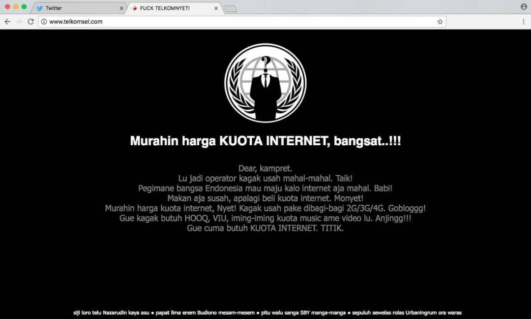 Protes Harga Internet Mahal, Situs Telkomsel diserang Hacker 