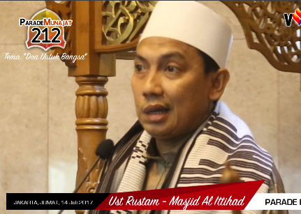 [VIDEO PARADE MUNAJAT 212] Ust Rustam: Beri Sanksi Sosial Partai Pendukung PERPPU Ormas