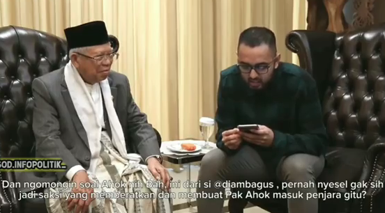 Parah, KH Ma'ruf Amin Merasa Menyesal telah Bikin Ahok Masuk Penjara