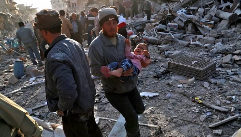 Serangan Udara Rusia di Pasar Atareb Aleppo Tewaskan Sedikitnya 61 Warga Sipil Suriah