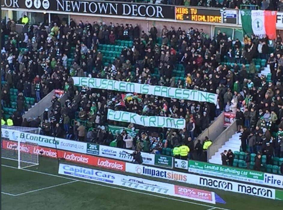 Fans Glasgow Celtic FC: Yerusalem Adalah Palestina, F**k Trump!
