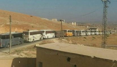 Puluhan Bus Evakuasi untuk Warga dan Milisi Syi'ah Pro Assad Tiba di Desa Fou'a dan Kafraya