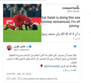 Syaikh Aidh Al-Qarni Puji Pemain Liverpool Mohammed Salah Karena 'Mewakili Islam yang Sesungguhnya'