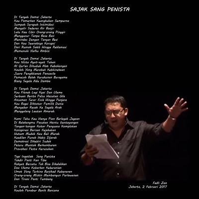 Sajak Sang Penista, Karya dari Fadli Zon