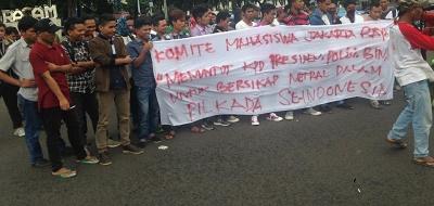 Komite Mahasiswa Raya Tuntut Jokowi Mundur jika Tidak Dapat Netral di Pilkada DKI