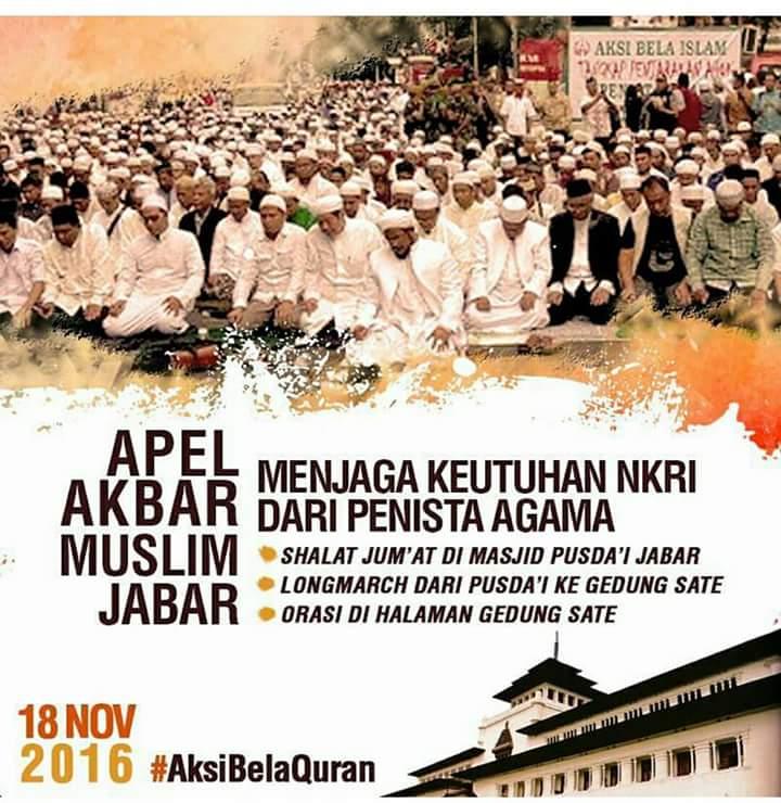 Hadirilah! Apel Akbar Muslim Jabar, Jumat 18 Nopember 2016