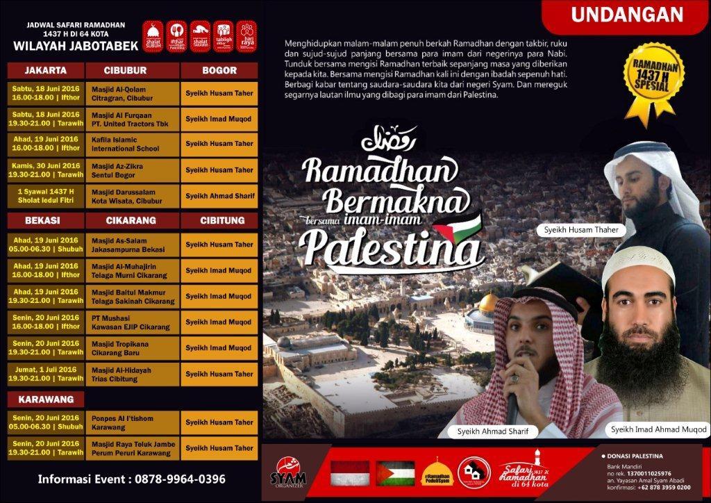 Ikutilah Ramadhan Bermakna bersama Imam-Imam Palestina