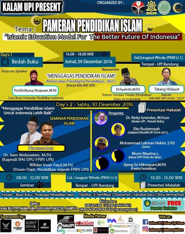 Hadirilah! Pameran Pendidikan Islam di UPI Bandung 9-10 Desember 2016