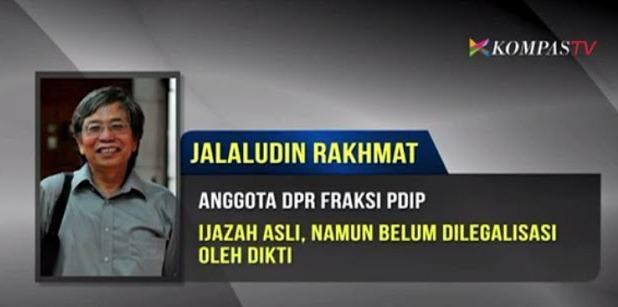 Gunakan Gelar Palsu, Wakil Ketua DPR RI Meminta Agar Ijazah Jalaludin Rahmat Dibakar