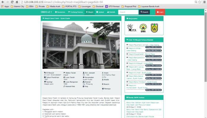 Banda Aceh Kini Dilengkapi Informasi Online tentang Masjid