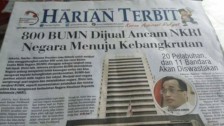 Komisi I DPR: Jual BUMN, Pemerintah Rendahkan Kedaulatan Bangsa