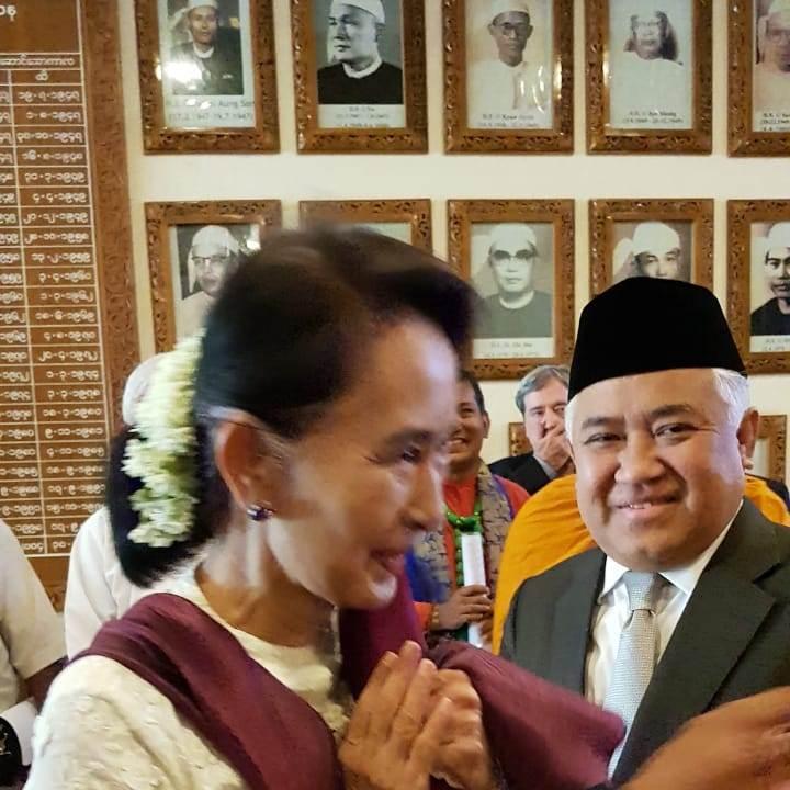 Bertemu dengan Aung San Suu Kyi, Din Syamsuddin Sindir Soal Rohingya