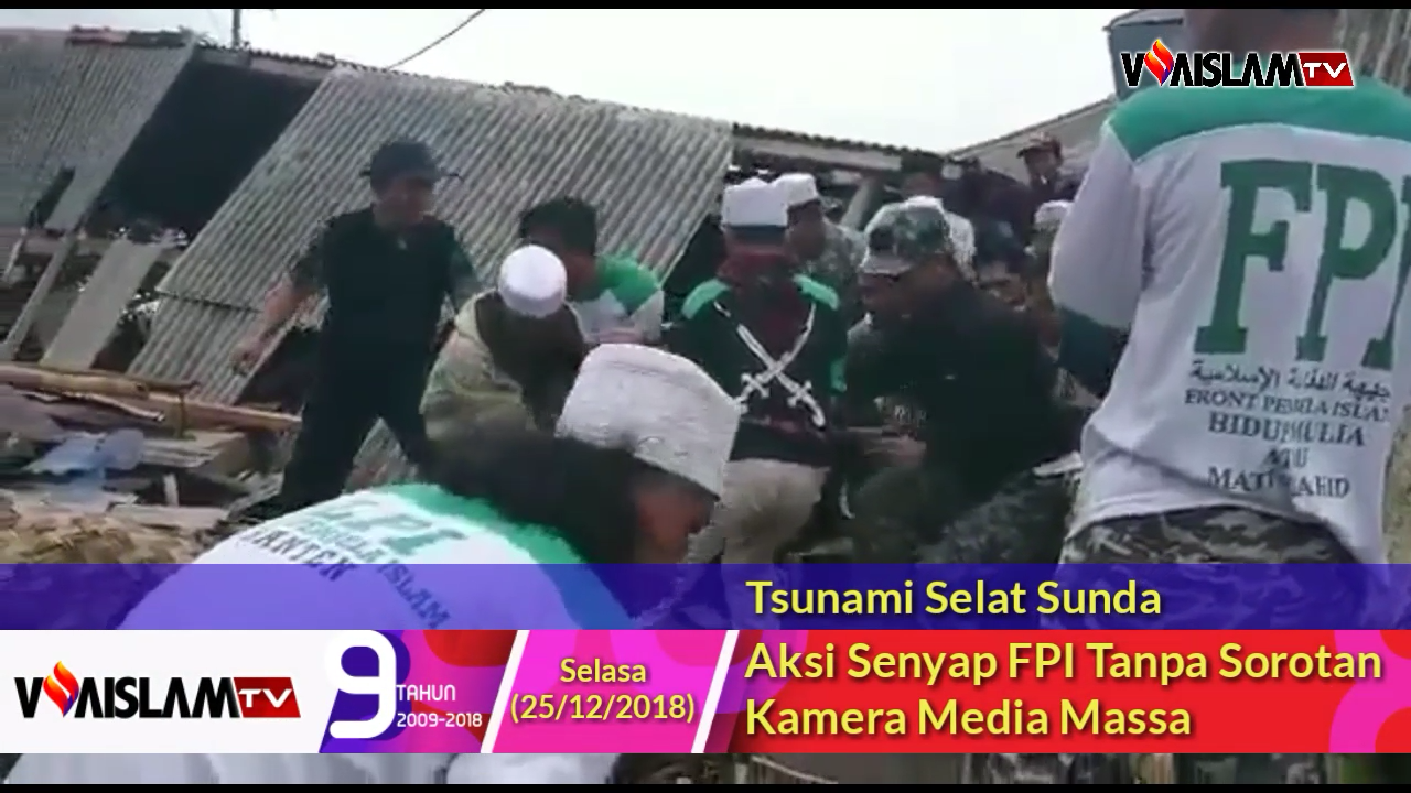 [VIDEO] Tanpa Sorot Kamera Wartawan, Aksi Senyap FPI Bantu Korban Tsunami Selat Sunda