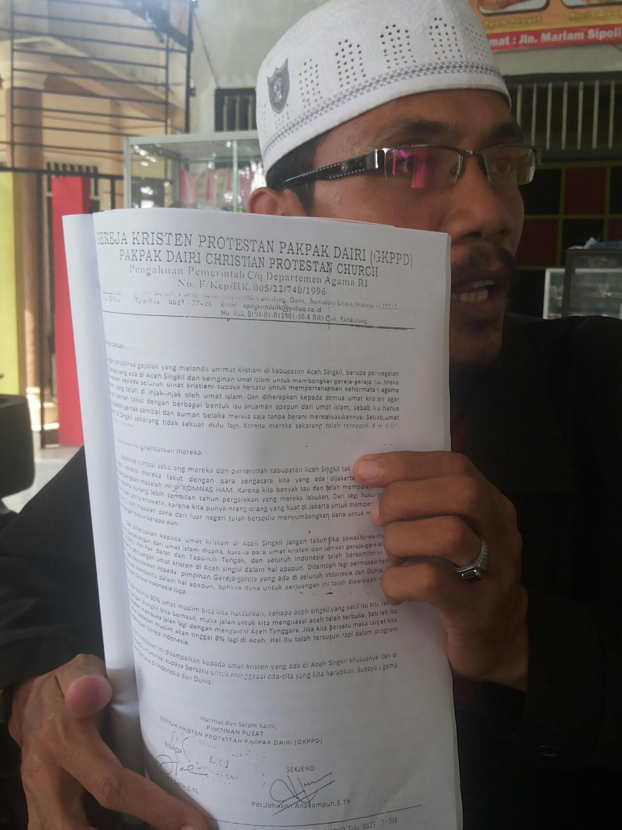 Tahun 2012 Sempat Beredar Selebaran 'Aceh Singkil akan Dijadikan Ambon Kedua'